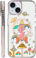 Case for iPhone 14 Plus/15 Plus, Spaceship Mushroom Phone Case Design，for Women by Toulas