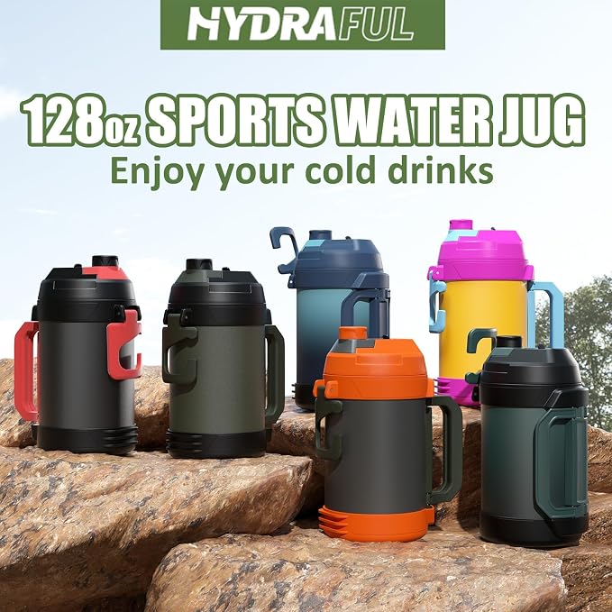 Hydraful Gallon Water Bottle, 128 oz Large Insulated Stainless Steel Sports - Image 7