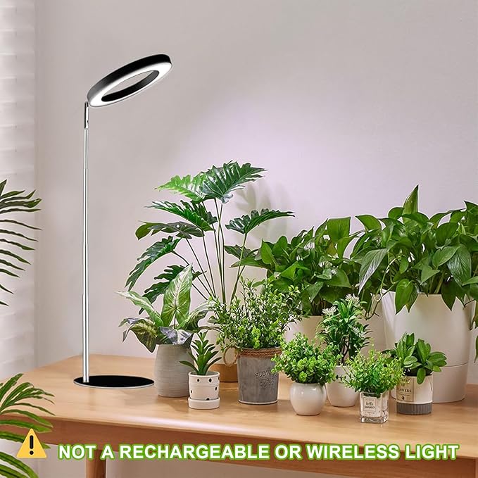 yadoker Plant Grow Light for Indoor Plant,Desk LED Grow Light,Height Adjustable,Automatic Timer with 8/12/16 Hours,10-Level Brightness,Ideal for Small Plant Grow