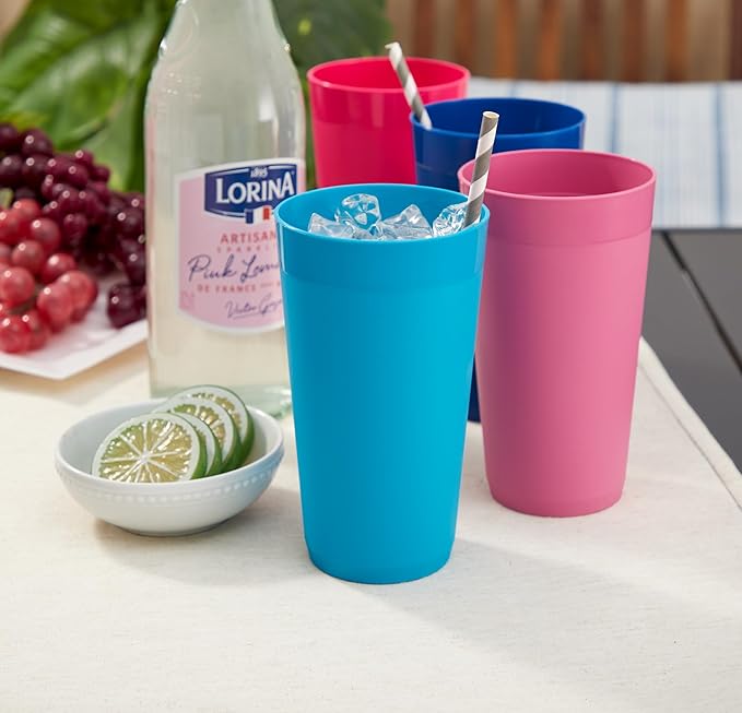 US Acrylic Newport 12-Pack Unbreakable Plastic Cups 12 Assorted Bright Colors - Image 5