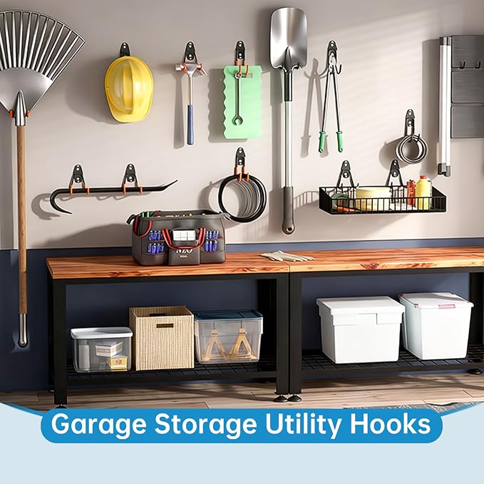GeeWatom Garage Storage Utility Hooks，Garage Garden Tool Organizer，Steel Wall - Image 5