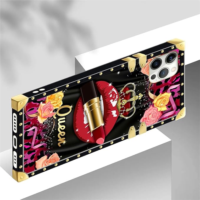Compatible with iPhone 12 Pro Max Case, Queen Lip Crown Leopard Print Luxury - Image 4