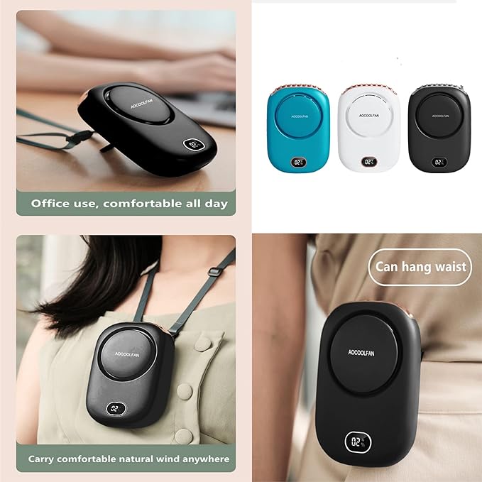 AOCOOLFAN Portable Neck Fan, Mini Small Personal Handheld Fan USB Rechargeable - Image 4