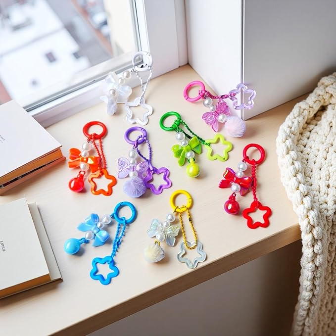 Carabiner Clip 48Pcs Metal Colored Key Ring Clip Circle Keychain Rings Bulk - Image 6