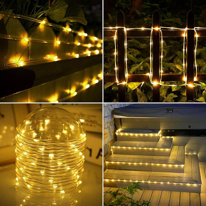 Solar Rope Lights, 2 Packs Total 132ft 400LED Solar String Lights, 8 Modes - Image 7