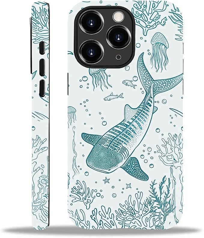 for iPhone 15 Pro Max Case, HH2 Ocean Whale Shark Hybrid 2 Layer Hard Shell by Unknown