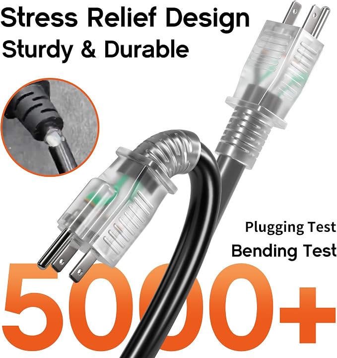 50 ft 16/3 awg 3 Outlet Extension Cord Splitter - Image 5