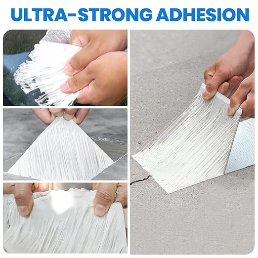 ADHES Butyl Tape Waterproof Tape, 4in x 16ft, Aluminum Foil Tape Butyl Sealant - Image 2