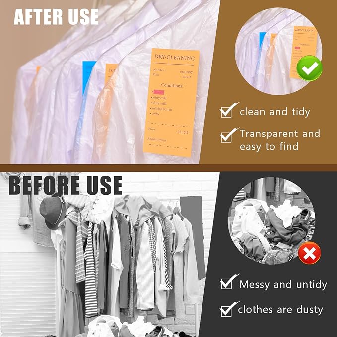 30 Pack Clear Clothes Covers 60x90 cm Plastic Garment Bags - Image 5
