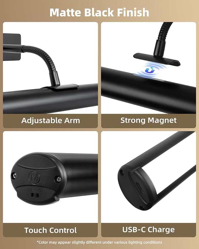 EZVALO Picture Lights for Wall, 16in Rechargeable 6000mAh Battery Operated - Image 7