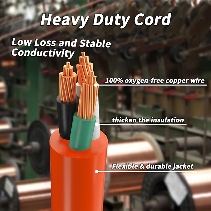 PlugSaf 6 FT 2 Pack 12/3 Gauge Heavy Duty Outdoor Extension Cord Waterproof - Image 3