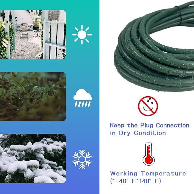 Indoor Outdoor Extension Cord 100 FT, 16/3 SJTW Weatherproof Green Electrical - Image 5