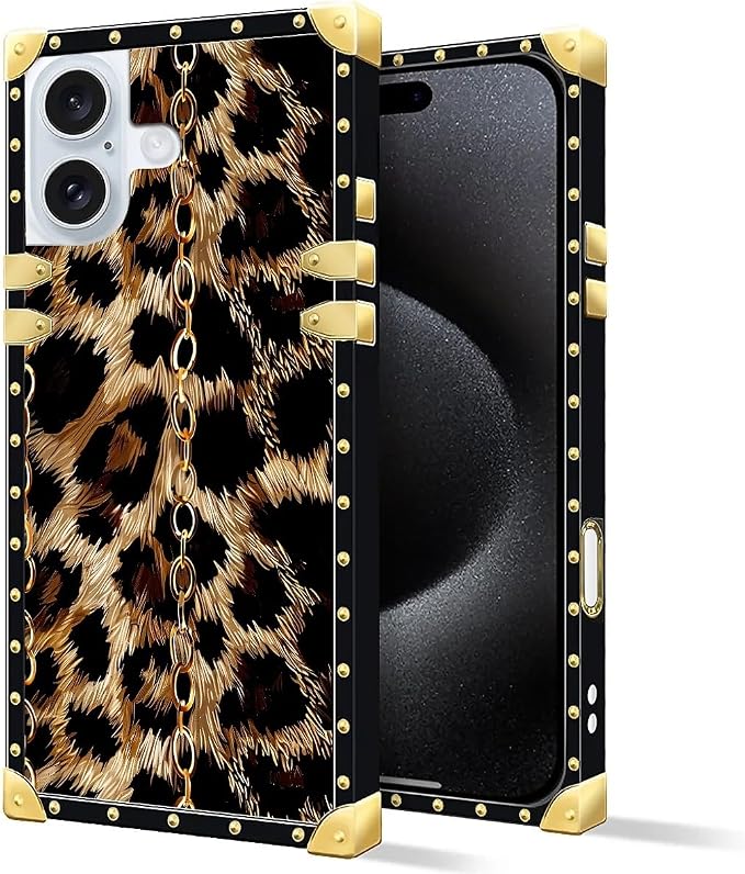 Compatible with iPhone 16 Case, Seamless Gold Chain Leopard Luxury Golden - Image 2