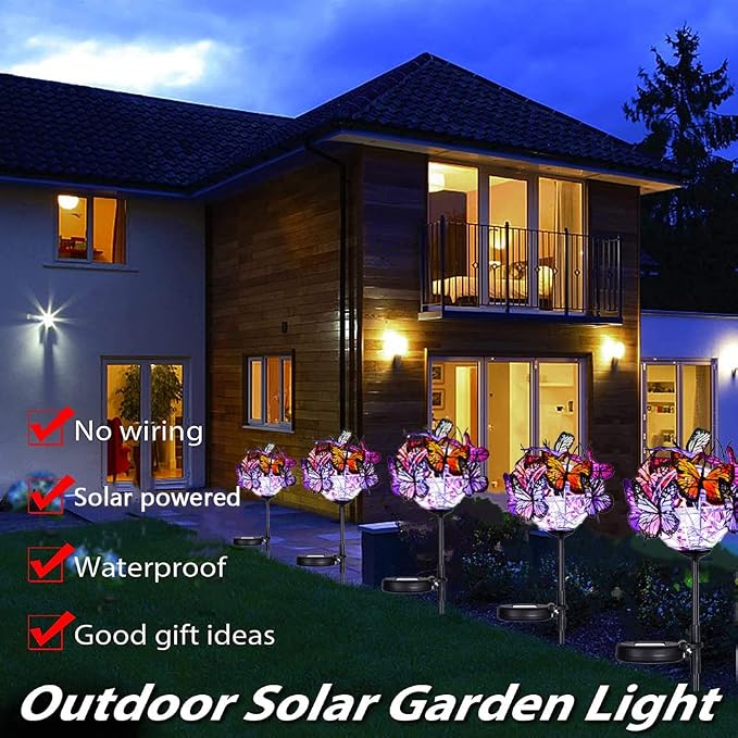 Weepong Outdoor Solar Lights 2 Pack, Solar Garden Lights - Image 2