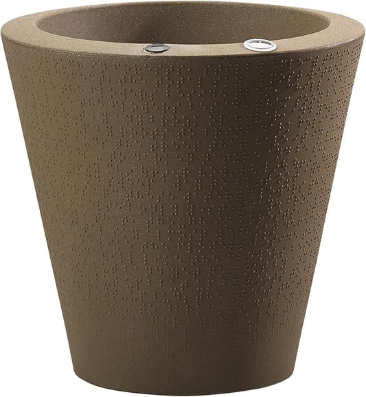 Crescent Garden Dot TruDrop Indoor/Outdoor Planter, Self-Watering Plant Pot, 16 Inches, (Mocha)