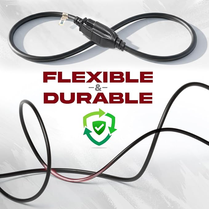 2-Pack 3ft Black Extension Cord, 16/3 SJTW Heavy-Duty Power Cable, UL Listed - Image 3