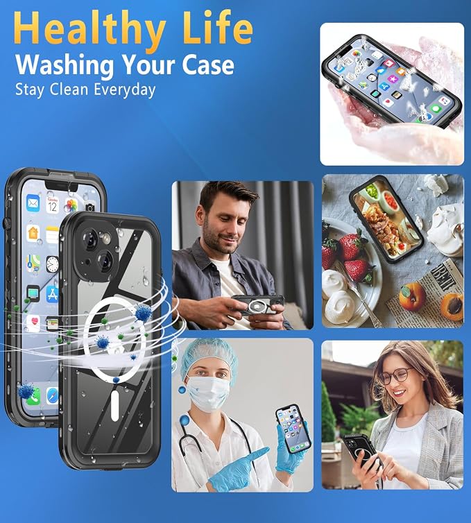 Design for iPhone 14 Plus Case Waterproof, Full Body Underwater Dustproof - Image 7