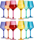 European Style Plastic Crystal Unbreakable Stemmed Wine Glasses | Set of 12 | by TheWineSavant