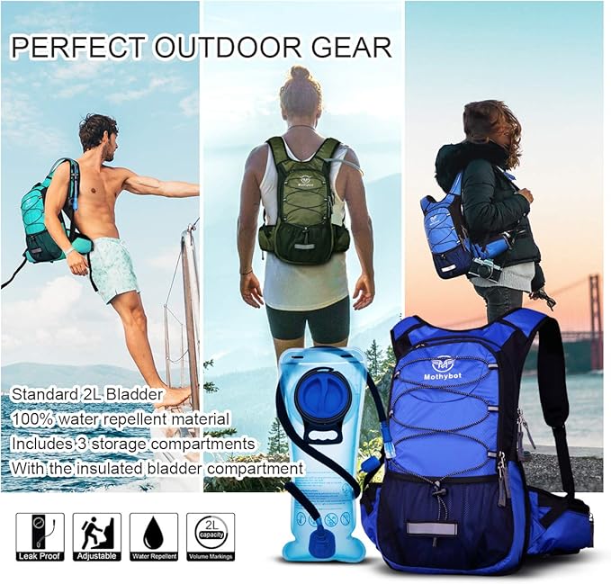 Mothybot Hydration Pack, Insulated Hydration Backpack - Image 6