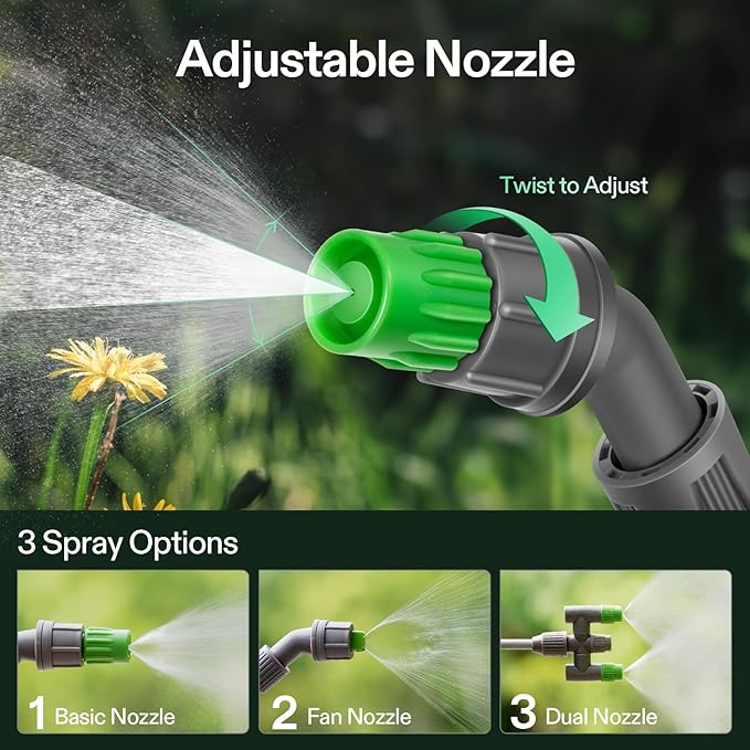 VIVOSUN Pump Sprayer 1 Gallon, Portable Water Spray Bottle in Lawn and Garden Yard, Weed Sprayer for Plants with 3 Nozzles, Adjustable Shoulder Strap, Pressure Relief Valve