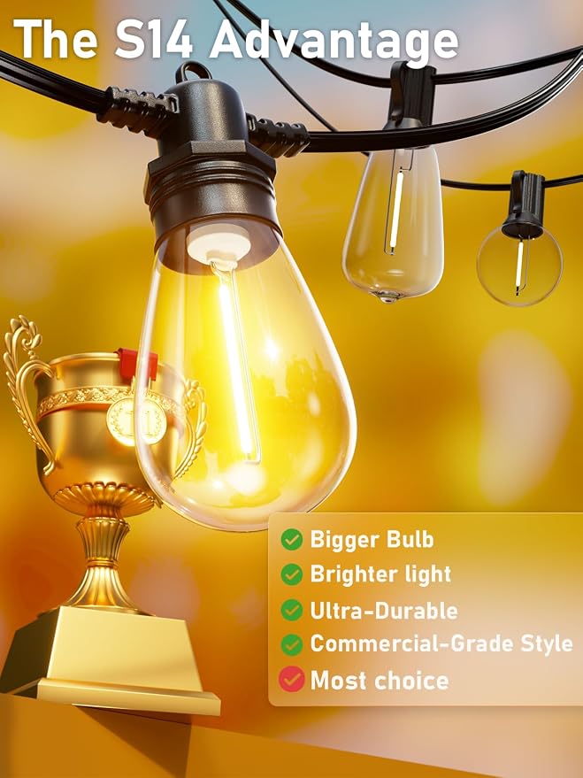 100FT LED Outdoor String Lights - Image 2