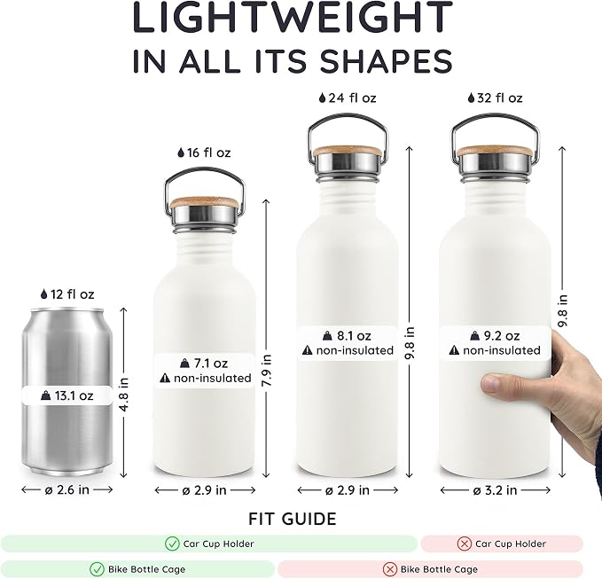 Bambaw Stainless Steel Water Bottle, 750 ml, Non-Insulated Water Bottle - Image 5