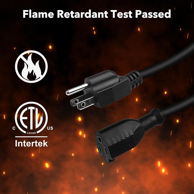 BN-LINK 10ft Indoor Outdoor Extension Cord 16/3 SJTW, Weather Resistant & Flame - Image 4