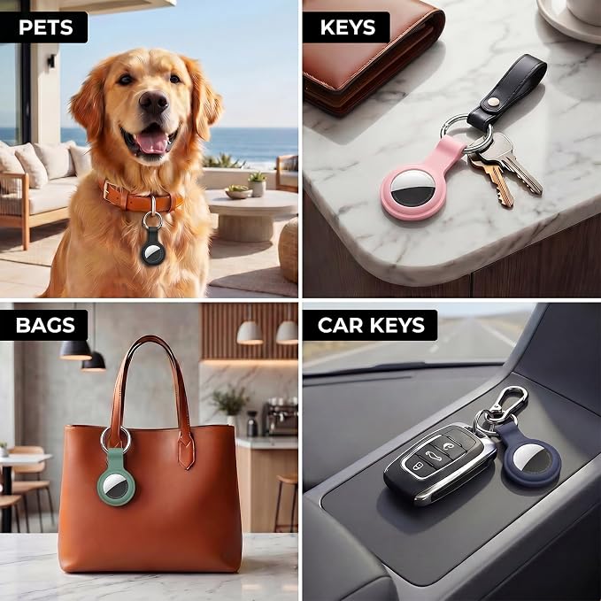 Linsaner Case for AirTag 2nd Gen & 1st Gen, Silicone Holder Keychain Key Ring - Image 7