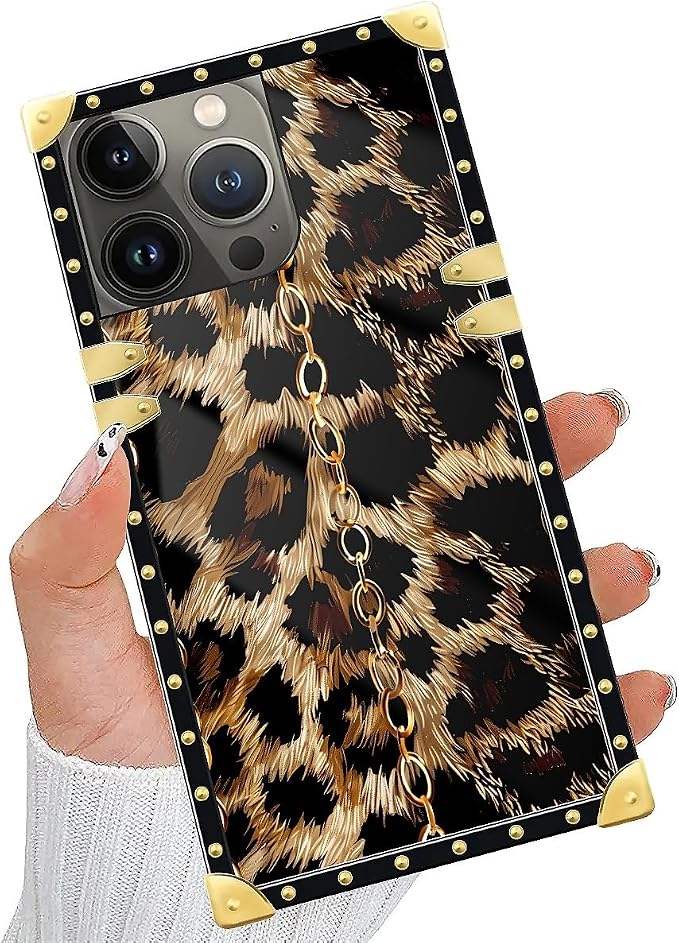 Compatible with iPhone 14 Pro Case, Seamless Gold Chain Leopard Luxury Golden - Image 6