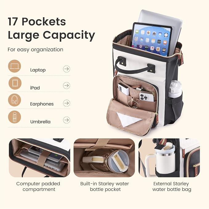 LOVEVOOK Laptop Backpack for Women Work Bag - Image 2