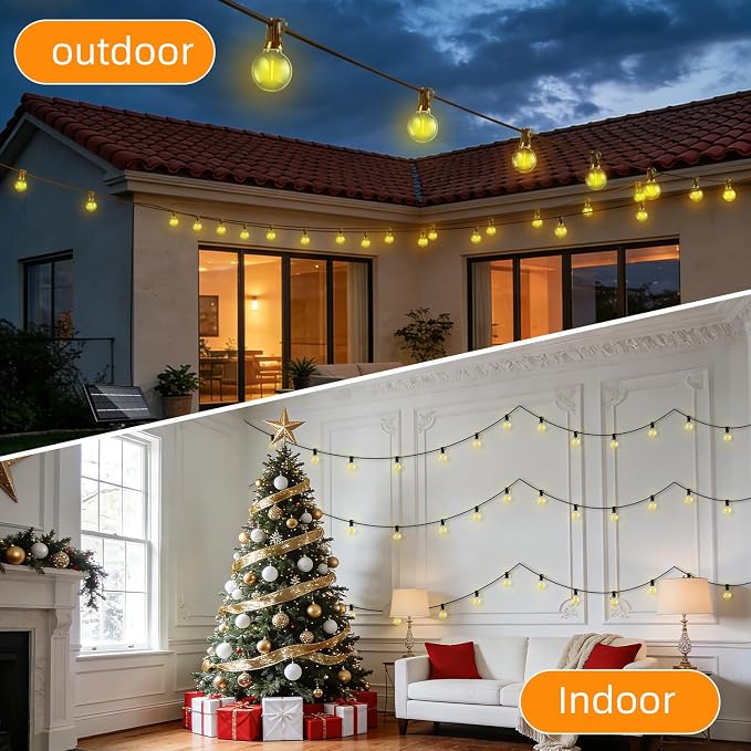 200FT Solar Lights Outdoor Waterproof: G40 60M Shatterproof Bulbs Patio Lights - Image 9