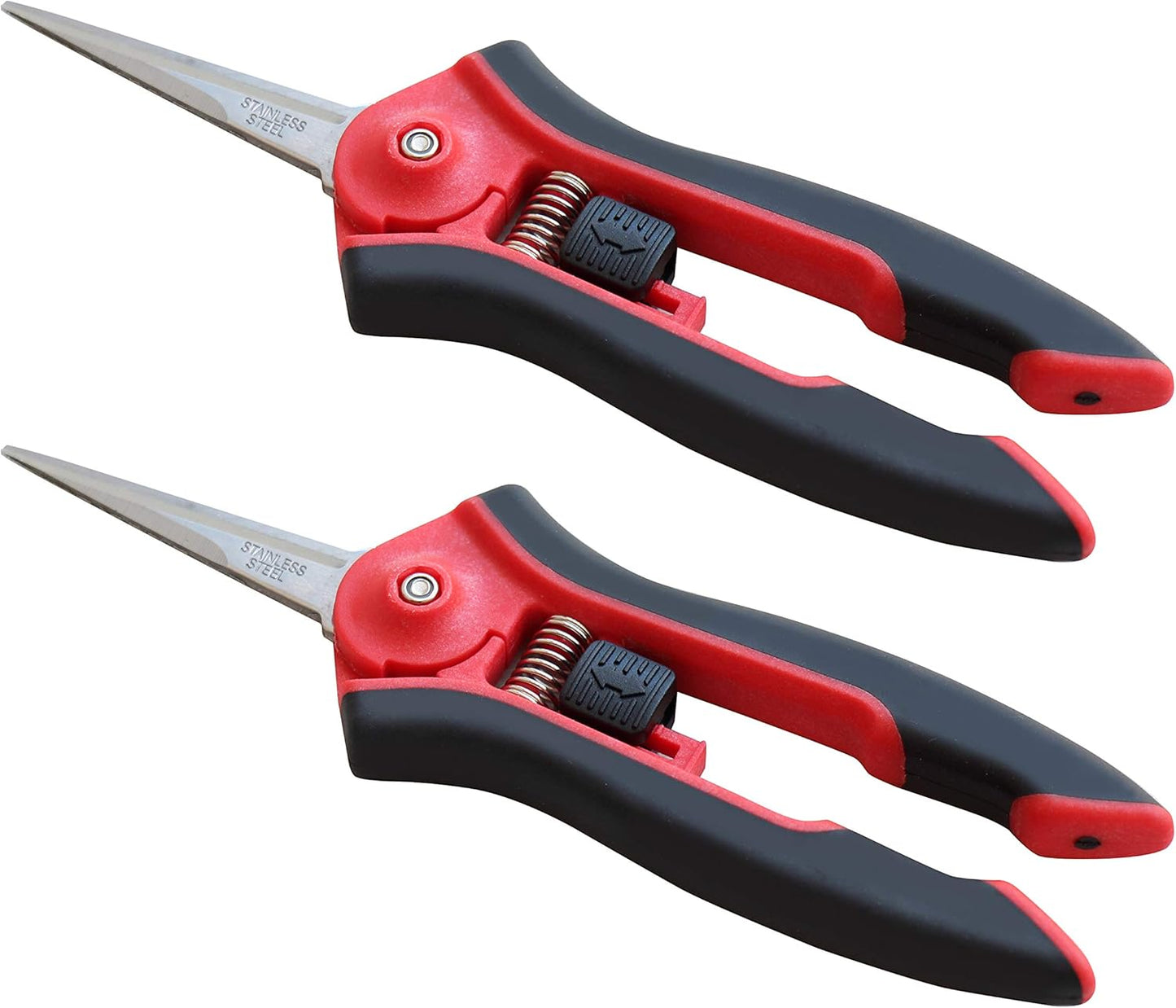 TABOR TOOLS 2-Pack Micro-Tip Pruners with Straight Blades and Fine Tip, Florist Scissors, Garden Snips with Stainless-Steel Non-Stick Precision Blades (2 Pack) (K27A)