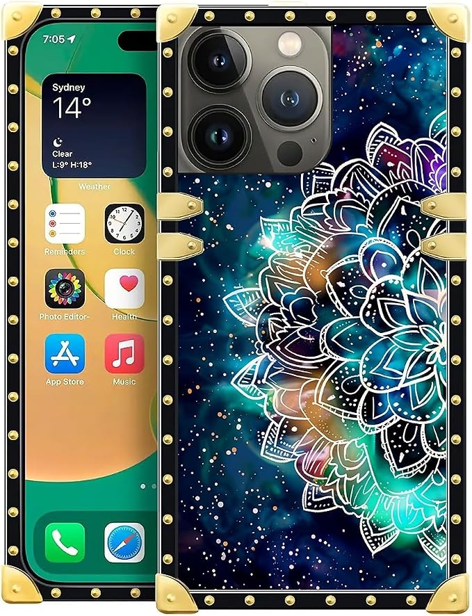 Compatible with iPhone 14 Pro Max Case, Starry Sky Colourful Mandala Luxury by Unknown