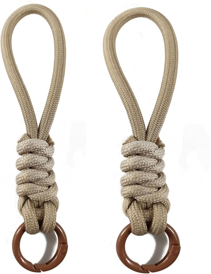 Colorful Braided Paracord Keychain, 12cm Length, Decorative Woven Rope Strap by FFILL