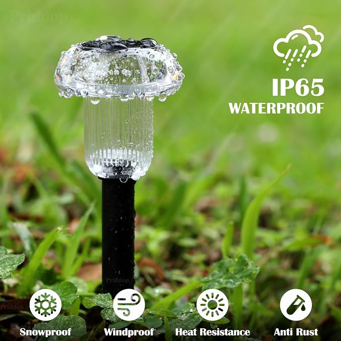 Priddop Solar Lights Outdoor Pathway Waterproof 16 Pack Color Changing LED - Image 7