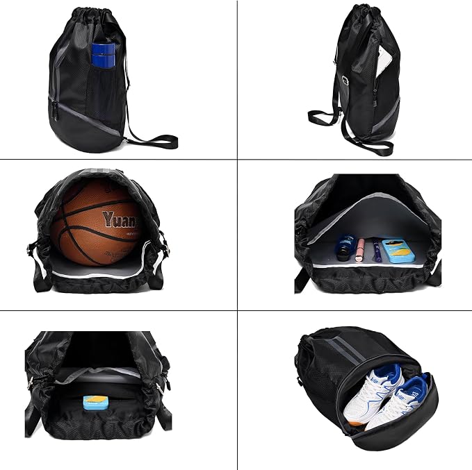 LOKAPEGY Black Drawstring Gym Bag - Image 4