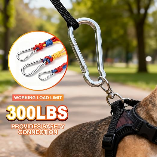 60Pack M6 Spring Snap Hooks Carabiner, 1/4" Heavy Duty Carabiner Clips Chain - Image 5