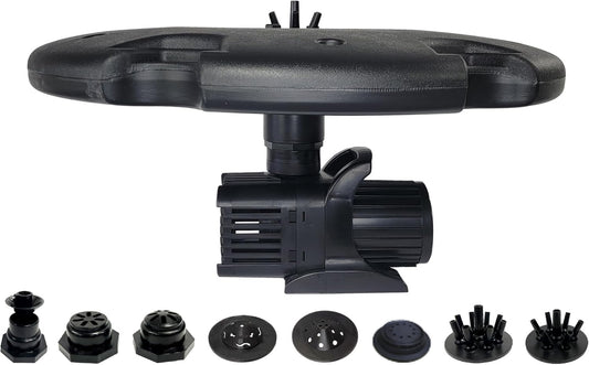 HALF OFF PONDS Floating Fountain – 1.2 HP Pond Aerator, 200' Cord – 10,000 GPH Water Pump – 11 Spray Patterns - Energy-Efficient - Improves Water Quality - for Large Ponds, Lakes & Water Gardens