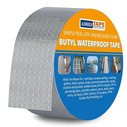 ADHES Butyl Tape Waterproof Tape, 2inch x 16feet Aluminum Foil Tape Butyl - Image 8