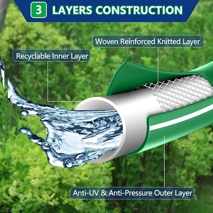 Short Garden Hose 6ft – Hybird Water Hose Leader - Small Hose Extender, Heavy Duty Hose Extension for Lawn Watering, Car Washing - Burst 500 Psi (Green, 6 FT)