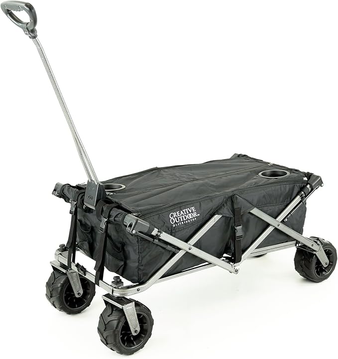 Creative Outdoor All-Terrain Deluxe Wagon | 360 Swivel All Terrain Wheels | Great for Beach, Park, Garden & Tailgate | Multiple Color Options