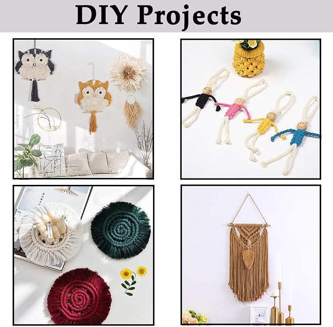 Olive Green Macrame Cord 4mm x 109Yards, Colored Cotton Rope Craft Cord - Image 4