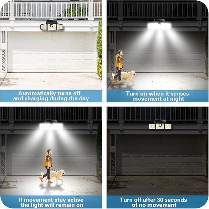 AmeriTop Solar Lights Outdoor, 2 Pack LED High Brightness Cordless Solar Motion - Image 7
