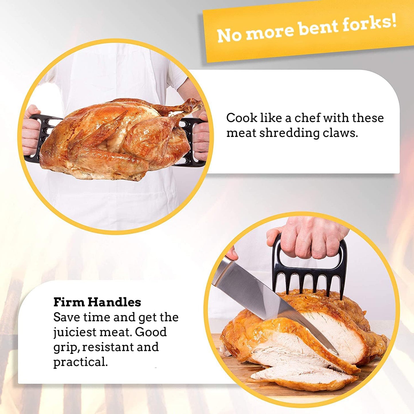 Mountain Grillers Meat Claws - Pulled Pork Claws and Meat Shredder - Grilling Claws BBQ Tools for Meat Shredding - Meat Pulling Claws for Barbecue, Smoker, and Grill Bear Claws - Pack of 2, Black