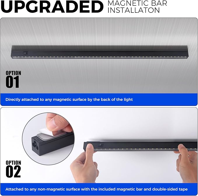 Barrina T5 Grow Lights for Indoor Plants, 2FT 40W (4 X 10W) Magnetic Installation, Full Spectrum Grow Light Strip with Individual Switch, Grow Lamp with Black Cover, Plug and Play, Yellow, 4 Packs