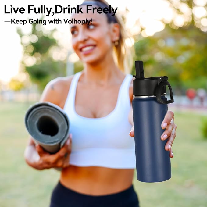 Volhoply 18oz Insulated Water Bottle Bulk 8 Pack, Kids Stainless Steel Water - Image 7