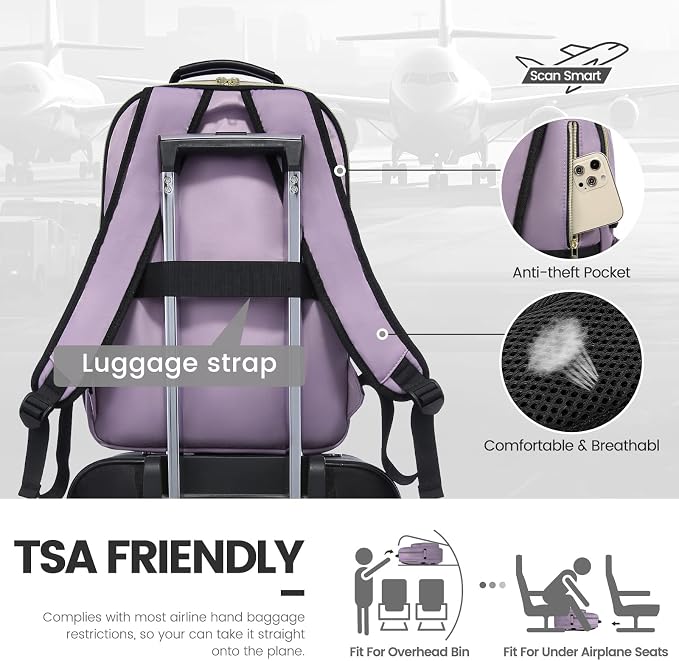 LOVEVOOK Laptop Backpack for Women 18.4 inch, Cute Womens Travel Backpack Purse - Image 6