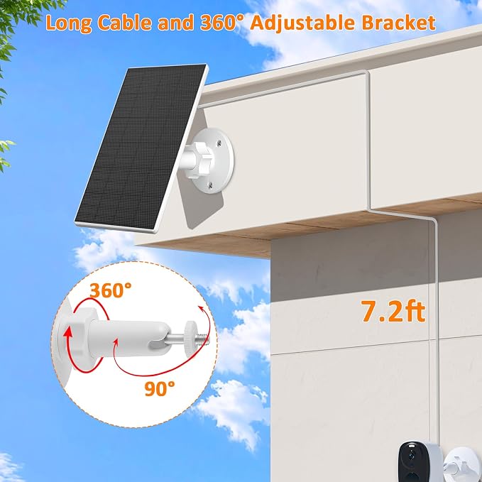 Zivif 2W Solar Panel for Security Cameras, Solar Charger - Image 4