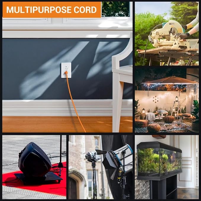 Outdoor Extension Cord Waterproof 5 FT, Flexible 100% Copper 3 Prong Extension - Image 4