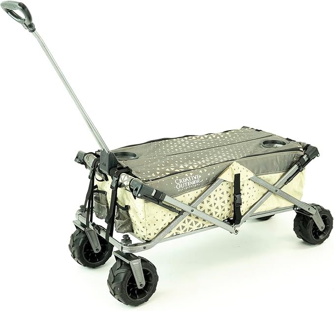 Creative Outdoor All-Terrain Deluxe Wagon | 360 Swivel All Terrain Wheels | Great for Beach, Park, Garden & Tailgate | Multiple Color Options